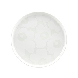MARIMEKKO Oiva Unikko Dinner Plate — Refine Your Kitchen Décor with Our Iconic White Stoneware — Stylish White Porcelain Dinner Plates to Elevate Your Dining Experience (10 in)