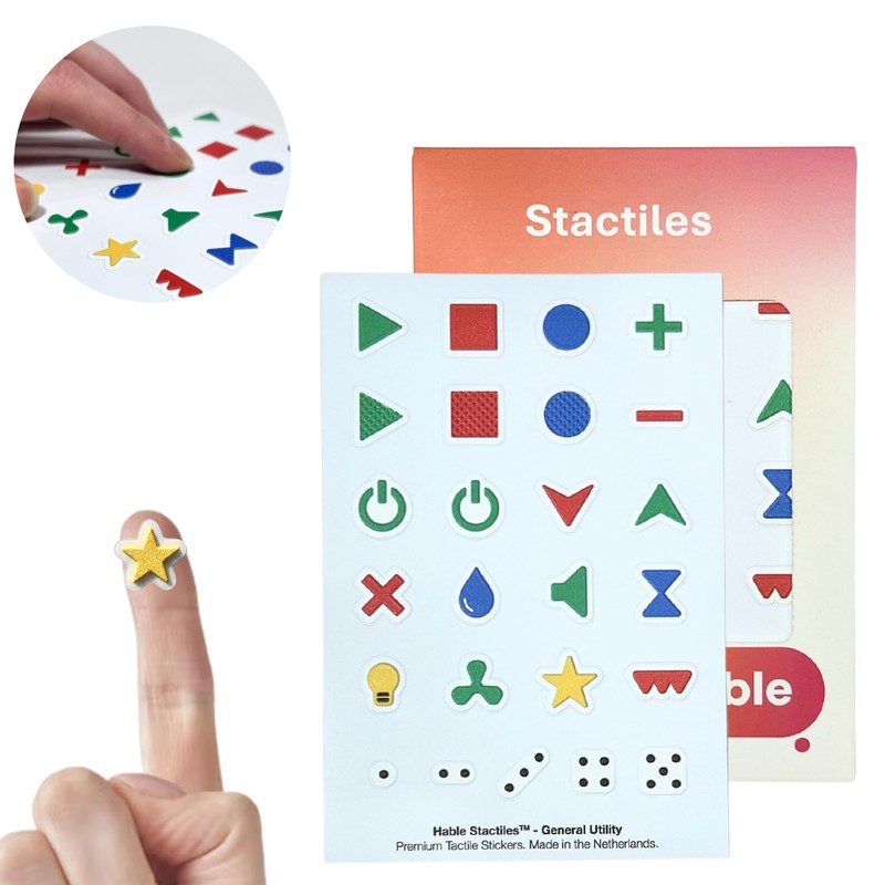 Stactiles 25 Premium Tactile Stickers for Blind & Visually Impaired