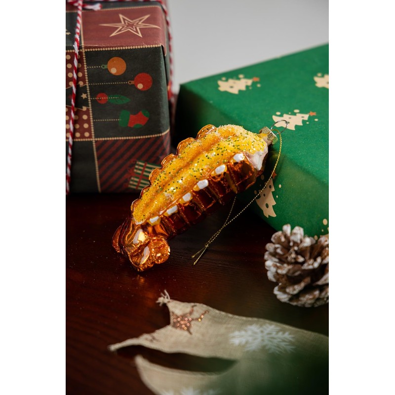 2pcs Blown Glass Lobster Tail Ornaments for Christmas Tree