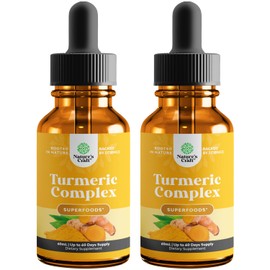 Organic Turmeric Liquid Drops for Adults - Liquid Turmeric Curcumin with Black Pepper Cinnamon and Ginger for Joints Digestion Immunity & More - Organic Turmeric Supplement Concentrate (2oz)