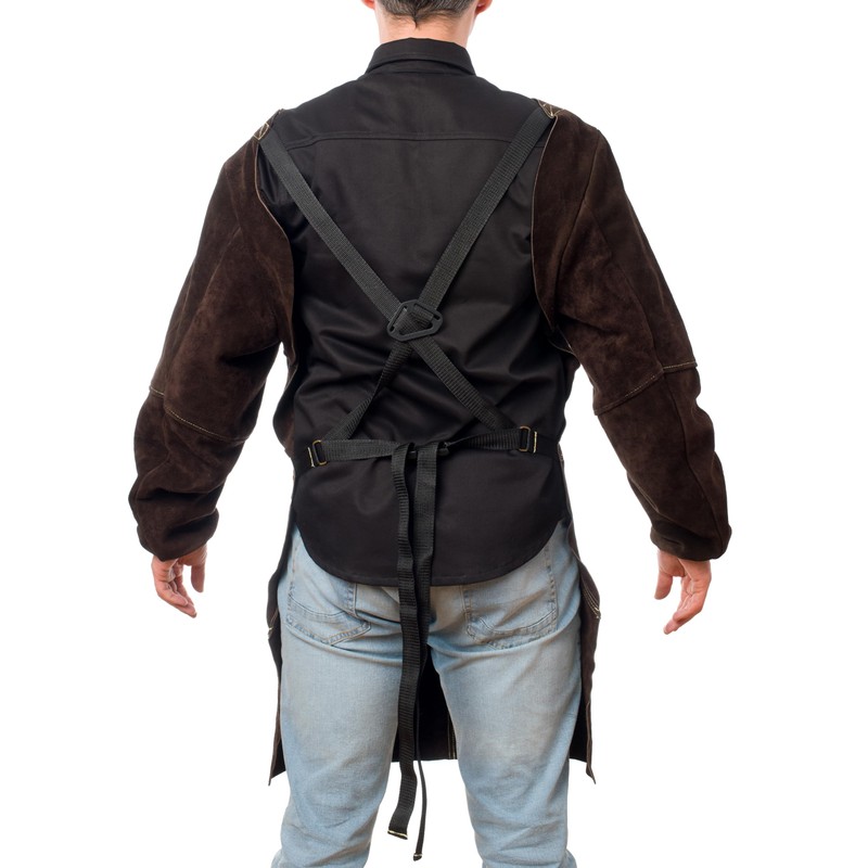 Waylander OTTAR Heavy-Duty Leather Welding Apron with Long Sleeves –