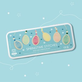 COTTON TWIST Kids Springtime Stitches Egg Decoration Kit - Hanging Ornament, DIY Easter Art Set for Boys and Girls - 5+ Years