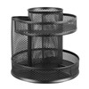 Rotating Pen Holder Black Mesh 7 Compartments Strong Metal Rotating