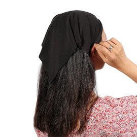 6 Pack Scarf Headband for Women - Elastic Large Boho Triangle Bandana Head Scarves with Clips Non Slip Solid Color Hair Kerchief for Teen Girls