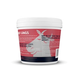 Alphapets Freeze Dried Dog Treats, Grain Free, Gluten Free, Single Ingredient, Resealable Tub (2, Beef Lungs)