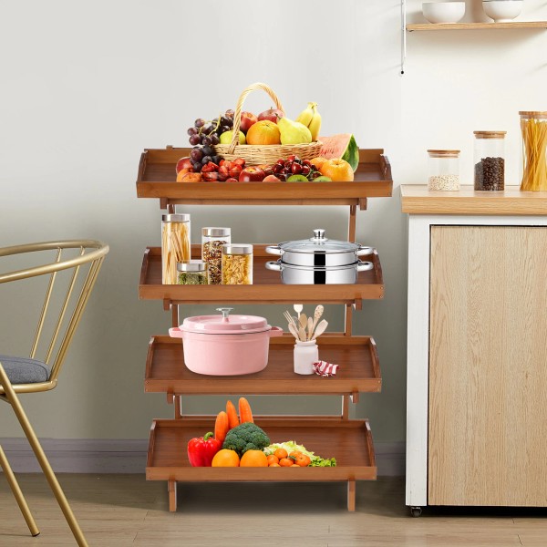 4-Tier Floor Standing Storage Rack for Fruits and Vegetables