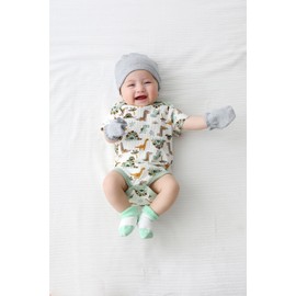 Tone Short-Sleeved Bodysuits for Newborns Baby Boys and Girls 0-3 m/3-6 m/6-9 m/9-12 m Cotton, White&Green baby bodysuit