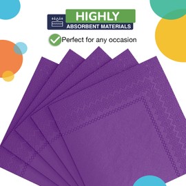 Party Solids Purple Napkins Disposable Everyday 50 Pcs 2 Ply Purple Cocktail Napkins Paper Everyday For Parties & Party Supplies
