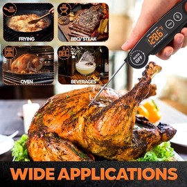 Termómetro de comida de lectura instantánea recargable para carne, termómetro digital de cocina, termómetro de alimentos rápido y preciso para cocinar