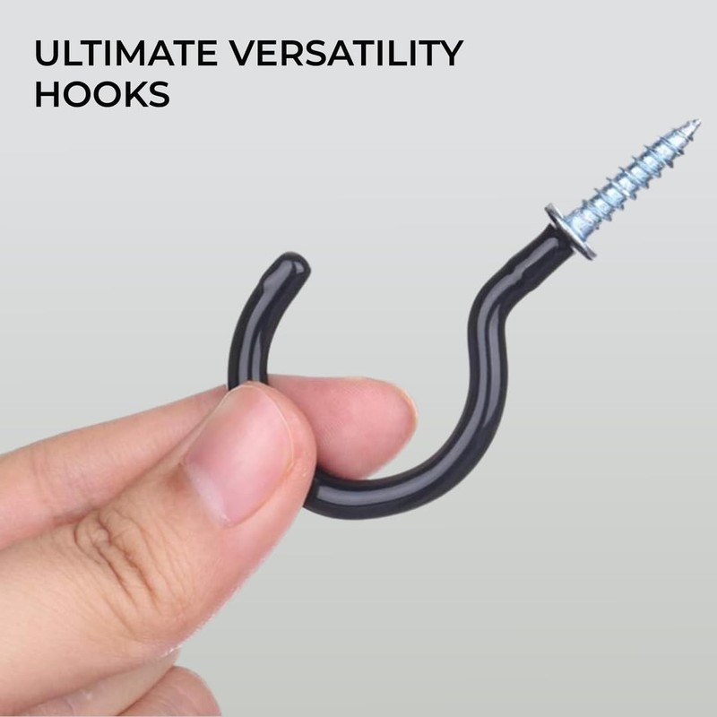 H&S Heavy Duty Screw Hooks - Pack of 18 -