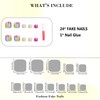 IMRAIN Press on Toenails Short Square Fake Toe Nails Pink
