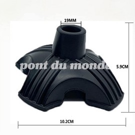 (pont du monde) 杖先ゴム 杖 つえ ステッキ 介護 安定 替えゴム 滑り止めゴム (4本足 19mm 黒)