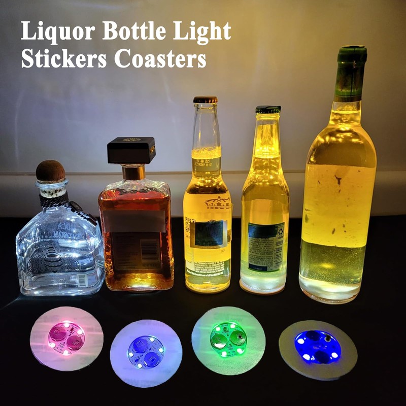 FYSHINE LED Drink Coaster, 60 Pack White, Round, Plastic, 24+