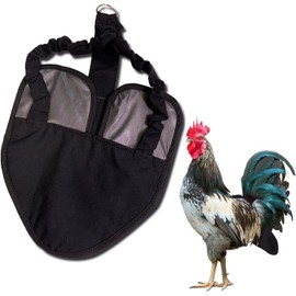 Hen Holster Bird Diaper, Wrap Around - for Hens, Roosters, Ducks, Leak-Proof Design, Comfortable Fleece Strap Bird Harness with Sewn-in Liner, Secure Hook and Loop Closure - XL, Black