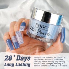 EODCI Dip Powder Navy Blue Color 1 Oz/28g Nail Dipping Powder French Nails Art Starter Manicure DIY Salon Home Gift for Women,No Need Nail Lamp Cured