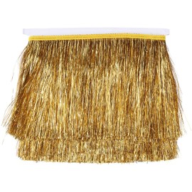 CABODYALS 5.47 Yards Gold Sparkling Metallic Tassel Tinsel Fringe Golden Shiny Chainette Glitter Polyester Lace Ribbon Trim for Sewing Making Festival Decoration Clothing Accessories DIY Hand