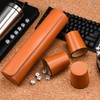 Leather Dice Cup Set, 5 Black Dice Cups + 25