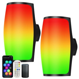 Yotivki Outdoor Wall Light, 2400LM Smart RGBWW Porch Lights Outdoor with 50 Scene Modes, IP65 Waterproof for Outdoor Decor, DIY, Wall Sconce Compatible with Alexa, Google Assistant