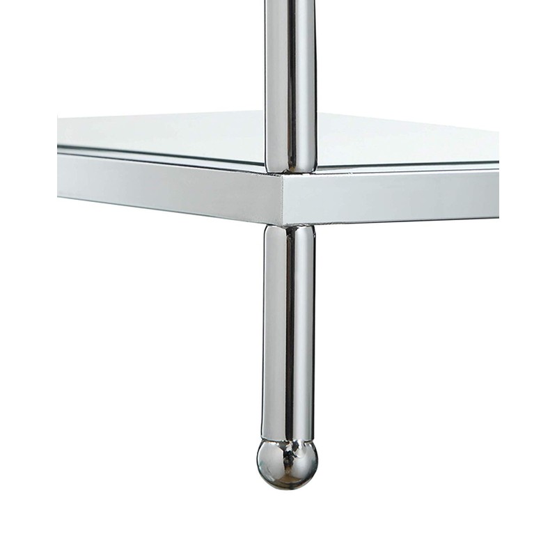 Convenience Concepts Royal Crest 3 Tier Bookcase, Chrome / Glass