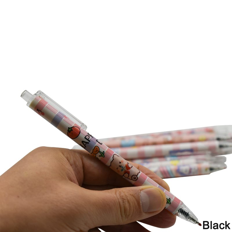Maydahui 12PCS Cartoon Bear Rabbit Gel Pen Retractable Printing Animal