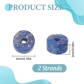 WEBEEDY 155 Stück Natürliche Lapislazuli Perlen Blau Lose Abstandperle Natürliche Steinperlen Für Die Herstellung von Schmuck Armbänder Ohrringe Mala Halskette Handwerk 2x4mm