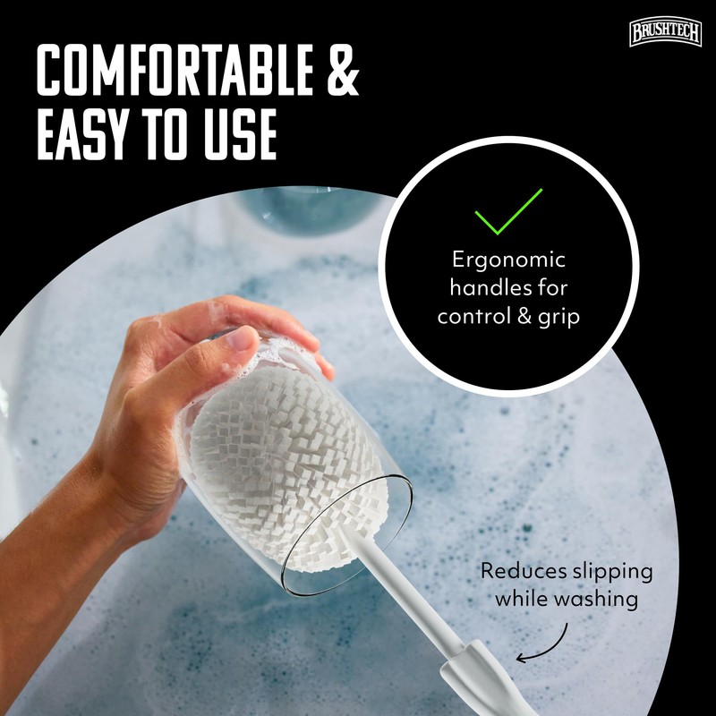 Brushtech 3-Piece Sommelier’s Washing Kit - USA Made Glass Cleaning