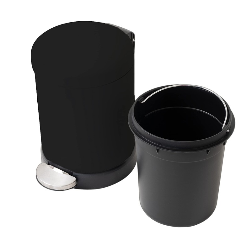 FurnitureXtra™ Classic Style Powder Coated Soft Close Pedal Bin, Plastic