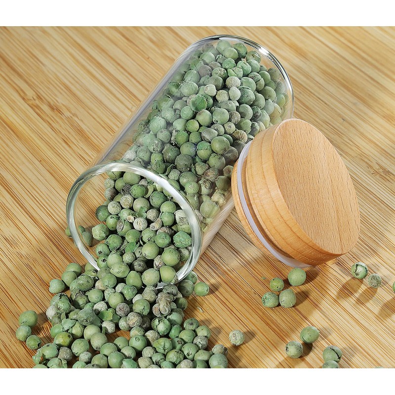 Zassenhaus 2 Spice Jars for Spice Rack, Borosilicate Glass, Beech,