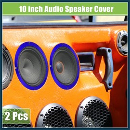 TUCKBOLD 10" Car Speaker Grills Cover Mesh Round with Screws Blue - 2 Pcs Automotive Parts