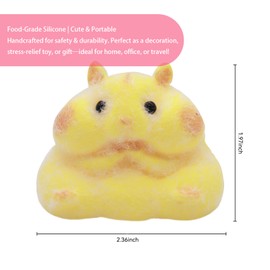 Cute Animals Stress Relief Squeeze Toys for Adults & Kids - Soft, Durable, Squishy Toys for Reusable (Yellow Hamster)