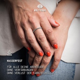 Akitsune Delight women's ring made of 1 mm beads, elegant 316L stainless steel ring for women, pearl ring, waterproof and anti-allergenic