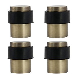 4 Pack Floor Door Stopper, Bronze Brushed Door Stop Modern Door Stoppers Wall Protector Commercial Door Bumper Cylindrical Floor Mount Door Stops for Bottom of Door (4, Bronze Brushed)