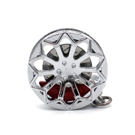 VmG-Store Key Ring Rim Solid Minature Metal Car Rim for Key Ring Pendant with Key Chain Key Ring Car Accessories Car Key Ring, Silver chrome, Miniatur