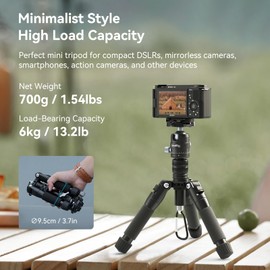 SMALLRIG Aluminum Mini Tripod 20 in/ 52 cm Desktop Tripod with 360° Ball Head, Compact Desktop Tripod for DSLR Camera Video Camcorder, Load up to 13lb/6kg-4289