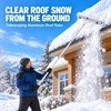 Adjustable Aluminum Roof Snow Rake with 20 Ft Telescoping Handle,