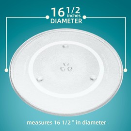 16.5 Inch Microwave Glass Plate Replacement for P-anasonic Microwave Replacement Plate F06014M00AP, G-E WB48X10046 Microwave Turntable Plate, F-rigidaire 5304519348 Rotating Glass Plate by Fetechmate