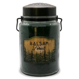 McCall’s Candles | Balsam Forest | 26 oz Scented Candle | USA-Poured | Vintage Rustic Jar with Carrying Handle | Crisp Evergreen Winter Fragrance