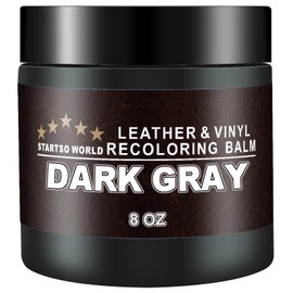 STARTSO WORLD Leather Recoloring Balm-Dark Gray Leather Repair Kit for Restore Couches, Car Seats, Clothing, Restore The Color to Scratched and Faded, 8OZ