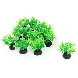 Vtapliea Aquarium Fish Tank Decorations 10PCS Small Green Artificial Plastic Fish Tank Plants Ornaments Safe for Betta Fish