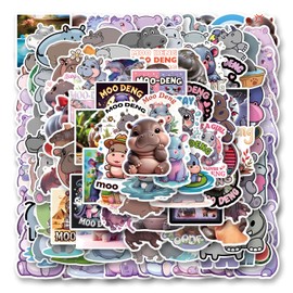 Moo Deng Stickers 150Pcs for Decoration Water Bottle Bike Skateboard Luggage Toy Snowboard Helmet Motorcycle Gifts Phone Cases Guitars Refrigerator