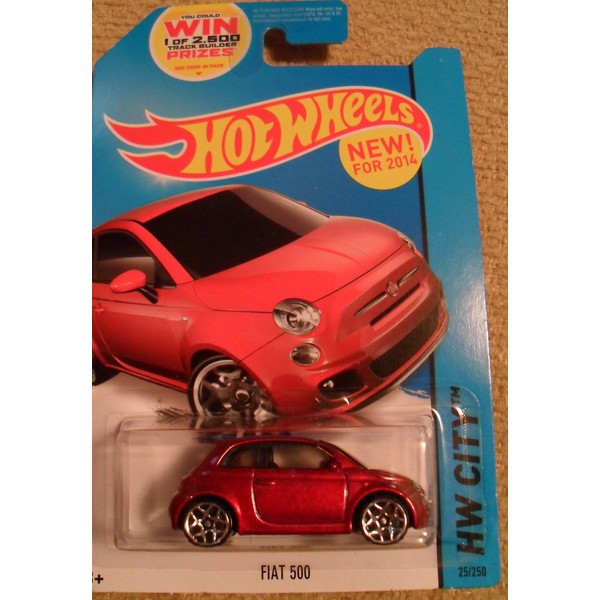 Hot Wheels 2014 HW City Fiat 500 25/250, Maroon