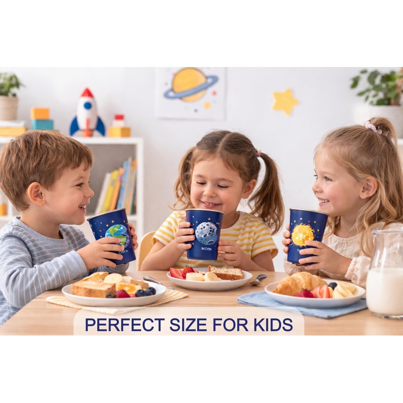 Zorythm 4 Pack 12 oz Stainless Steel Kids Cups, Children's