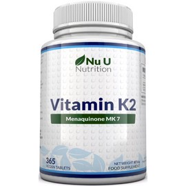 Vitamin K2 MK7 200mcg - 365 Vegan Tablets - 1 Year Supply - UK Made