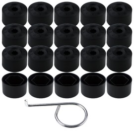 Nihfien 20Pcs 17mm Car Wheel Lug Nut Covers, Dustproof Auto Tire Bolt Protection Caps, Wheel Center Cover with Removal Tool Dismantle Replacement 1K0 601 173 for Jetta Beetle Passat GTI CC