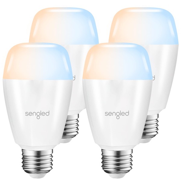 Sengled Zigbee Smart Bulbs, Tunable White 2700K~6500K, Hub Required, Dimmable via Wall Switch, Works with SmartThings and Echo Plus with Built-in Hub, Daylight A19 E26, Voice & APP Control, 4 Pack