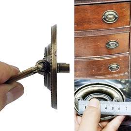 ZAAWUUT 4 Pcs Antique Brass Drawer Pull Handles Furniture Dresser Oval Hanging Swing Handles for Bar Cabinet Knob
