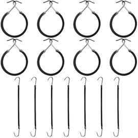 15 Pieces Ponytail Hooks Rubber Band Black Hair Hooks Ponytail Holder with Hooks Elastic Hair Styling Rubber Bands for Women Hair Styling
