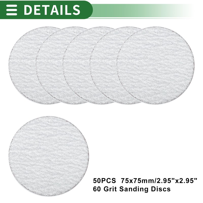 Motoforti Sandpaper Hook & Loop Sanding Sheets 2.95Inch x 2.95Inch