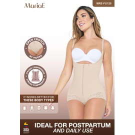 MARIAE FAJAS FU120 Faja Stage 3 Post Surgery Tummy Tuck Lipo Compression Garment Beige XL