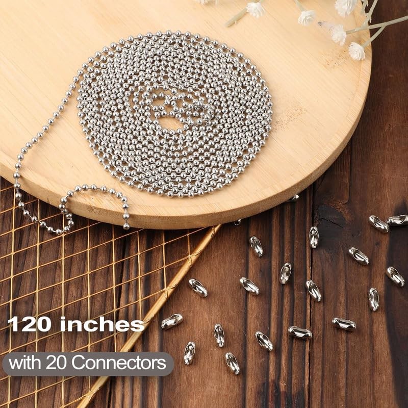 Nickel 120"Extra Long Rust Proof Ceiling Fan Pull Chain 3MM